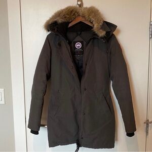 Canada Goose Women's Parka with Fur Trim - Dark Green